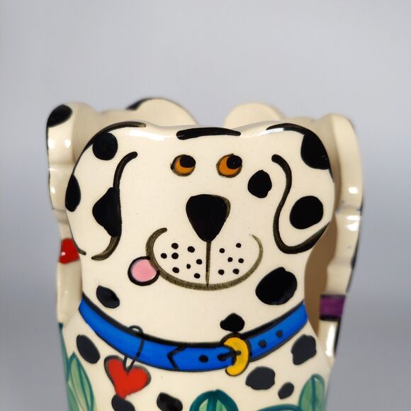 Vintage Three Sided Dog Vase Studio Pottery Handmade Signed Candace Reiter PNW - Picture 4 of 10